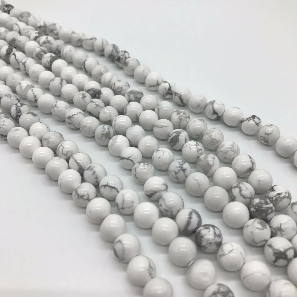 Бусины круглые из бирюзы с натуральными камнями 4/6/8/10/12 мм россыпью подходит для