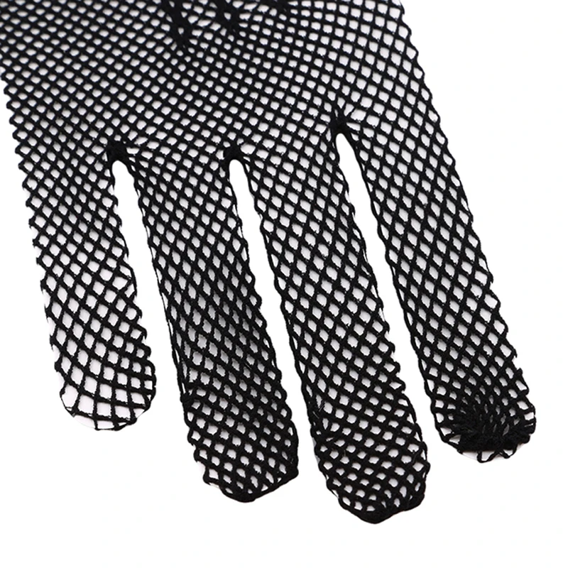 

1 Pair Hot Sale Black White Color Lace Fishnet Gloves Lace Gloves Fingered Gloves For Party Guantes Mujer