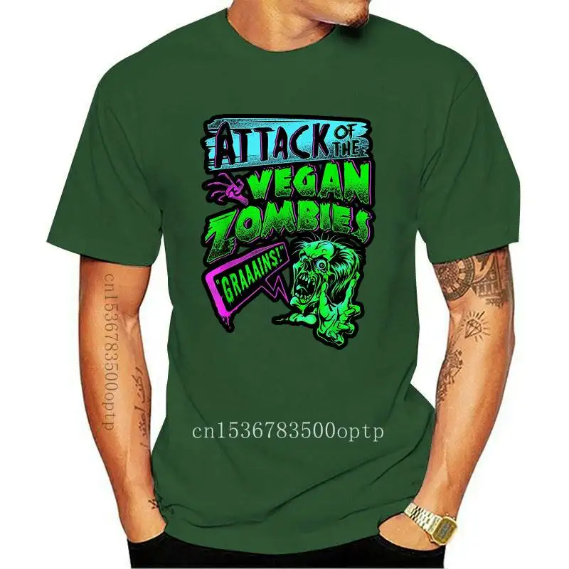 

New Attack of the Vegan Zombies Vegetarian Halloween T-Shirt