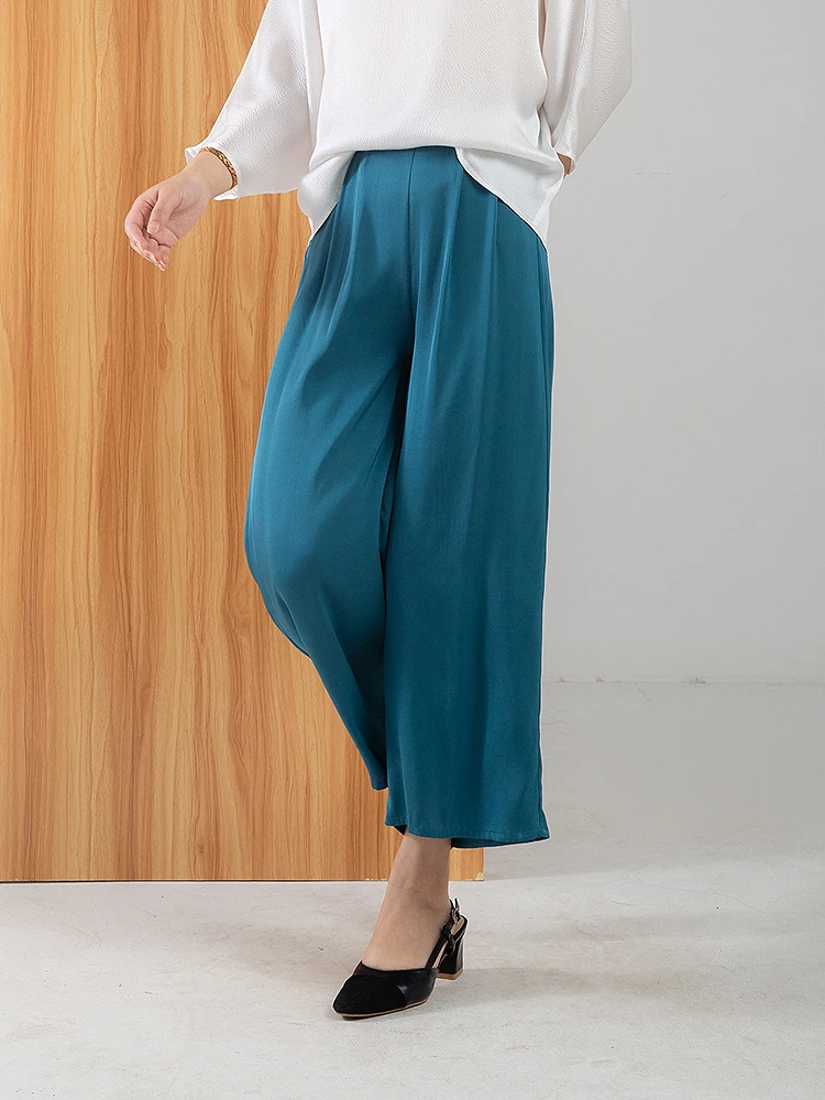New Fashion Women 100% Real Silk Wide Pants BP0002