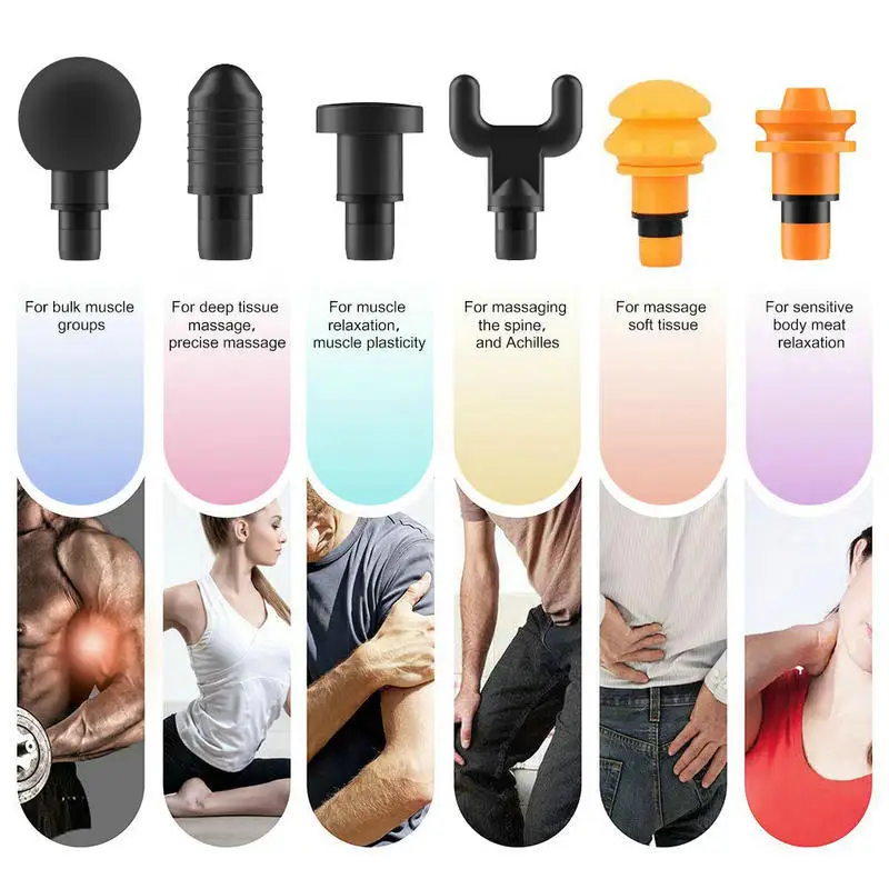 6 шт. Массажер для расслабления тела пулемет Сменная головка массажа набор мышц