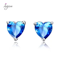 925 silver earrings for women romantic heart jewelry earring with created gemstone topaz stones party wedding birthday gifts