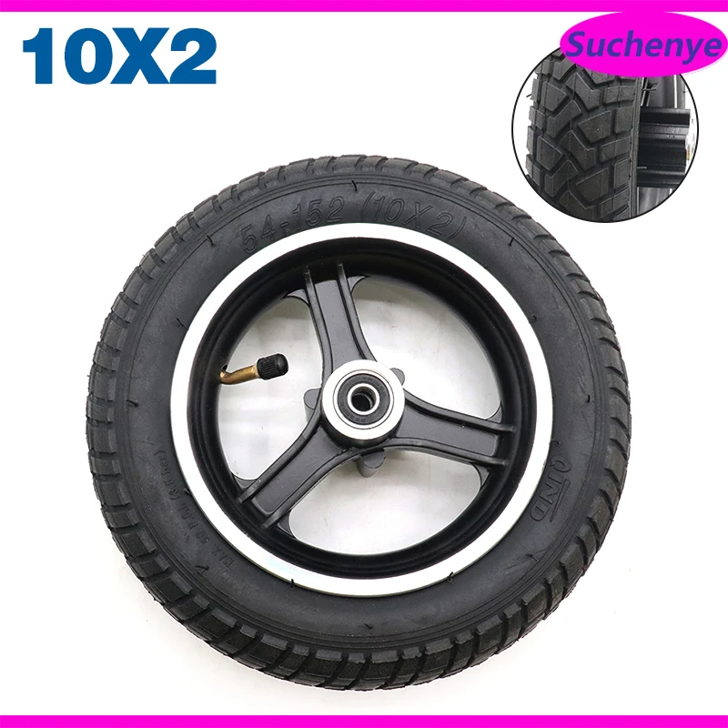 

54-152/10x2 Tire 10x2 Tire With Alloy Rim Hub for 10 inch Electric Balance Scooter Baby Stroller 10*2 Electric Scooter wheel