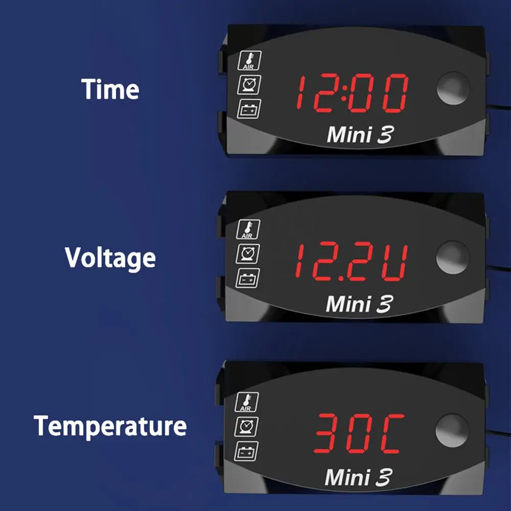 Универсальные мотоциклетные электронные часы термометр Вольтметр Три в одном IP67