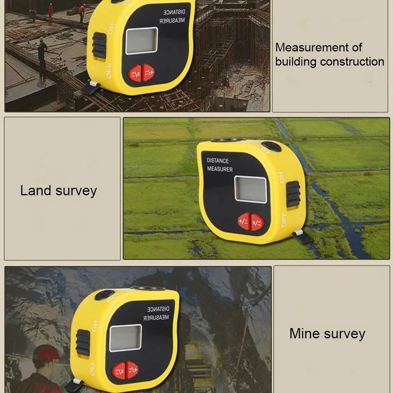 Ультразвуковой дальномер 40 кГц портативный с мягкой измерительной лентой 1 м 0 55 18