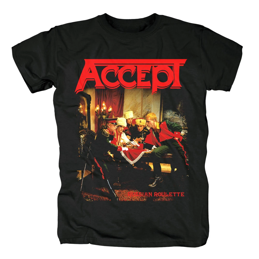 100% хлопок принять-русская рулетка-крышка Death Core HEAVY METAL BAND Новая Черная новая