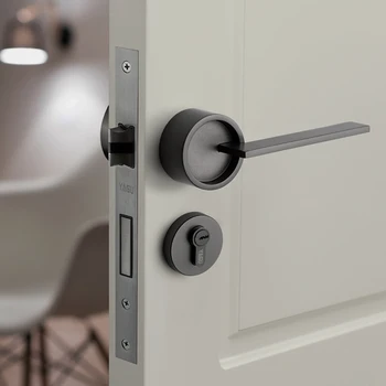 Gold  American/ Bedroom Door Handle Lock Security Entry Split Silent Lock Core Door Furniture Indoor Door Handle Lockset