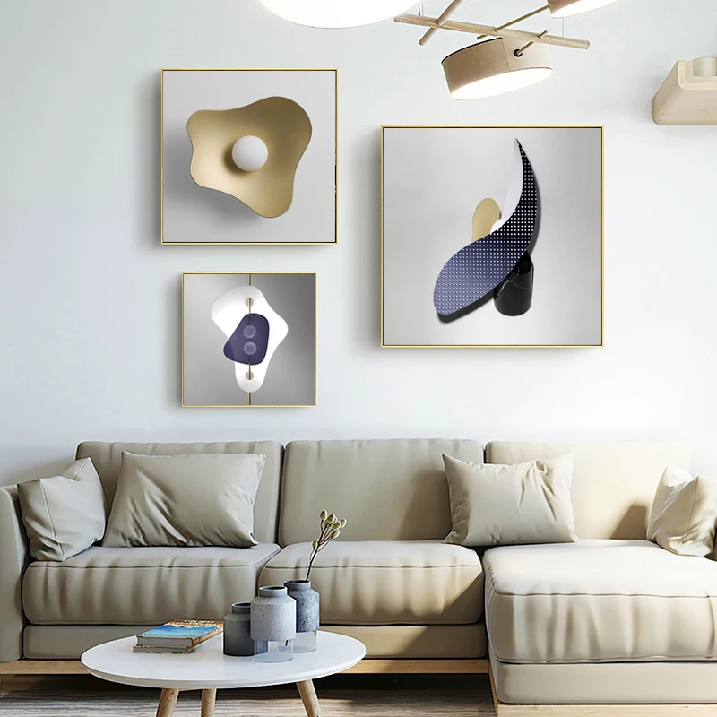 

Геометрические картины на холсте в скандинавском стиле, стереоскопические постеры и принты, Настенная картина для гостиной, домашний декор