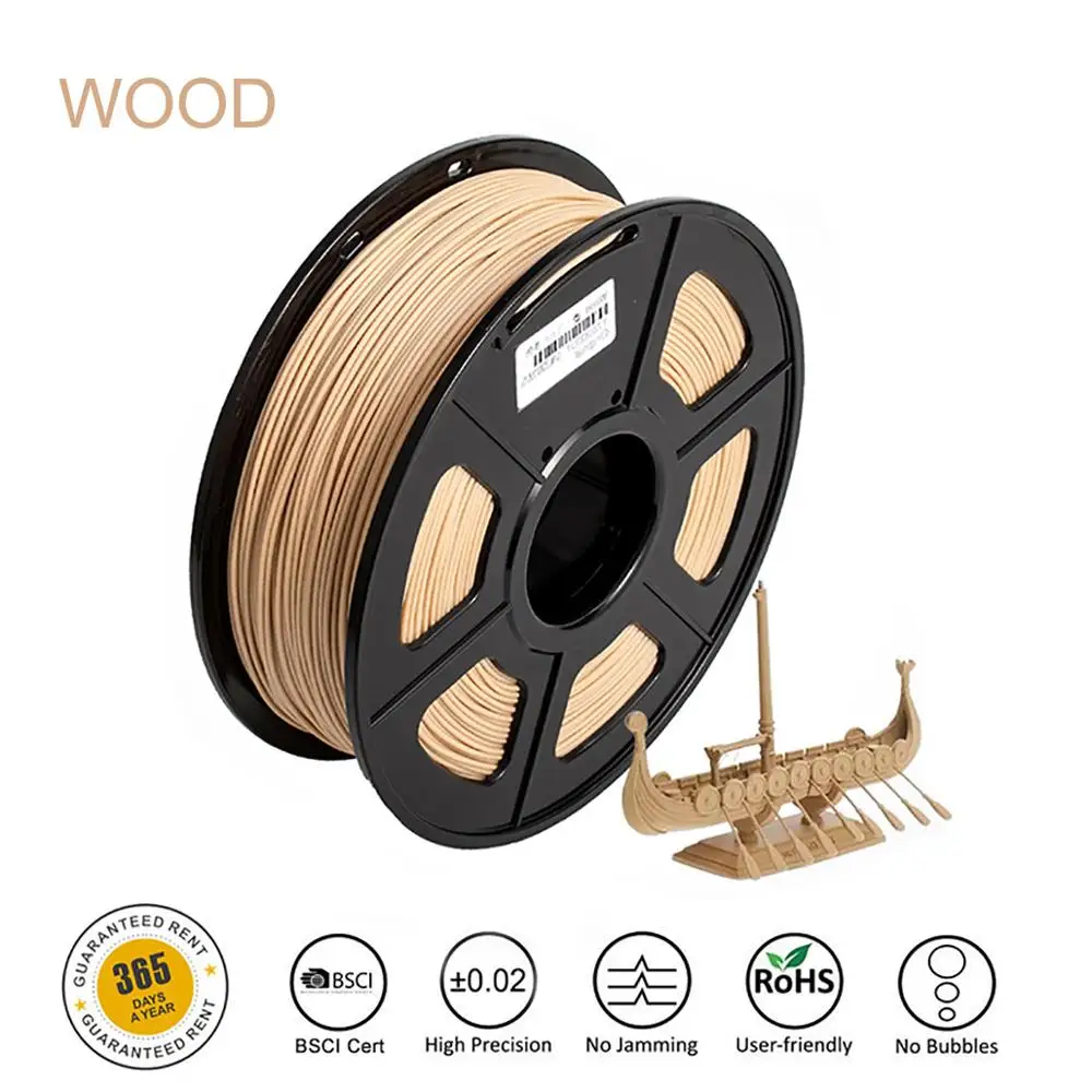

Enotepad Wood Filament 1.75 mm 3D Printer Filament 1kg Spool Dimensional Accuracy +/- 0.02 mm Sweet Smell 3D Printing филамент