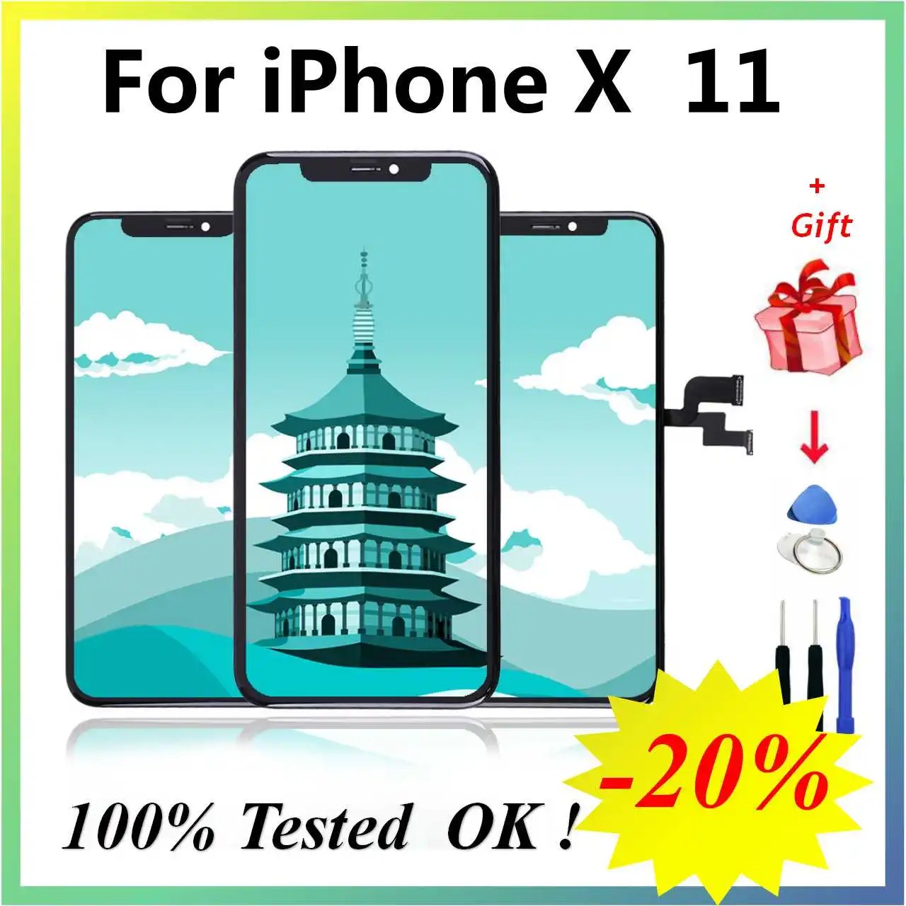 Pantalla OLED Incell For iPhone X 11 11PRO Screen LCD Display Touch Screen Digitizer Assembly For iPhone11 pro LCDs Display