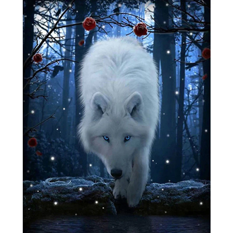 Алмазная картина с волком алмазная вышивка животными крестом в европейском и