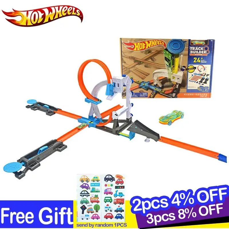 Оригинальный конструктор Hot Wheels 4 в 1 супер-трек модель автомобиля детские