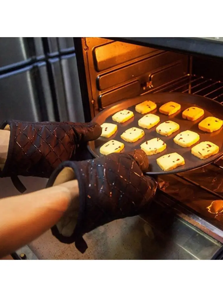 

Oven Gloves Non-Slip Kitchen Oven Mitts Heat Resistant Cooking Gloves for Cooking, Baking, Barbecue Potholder