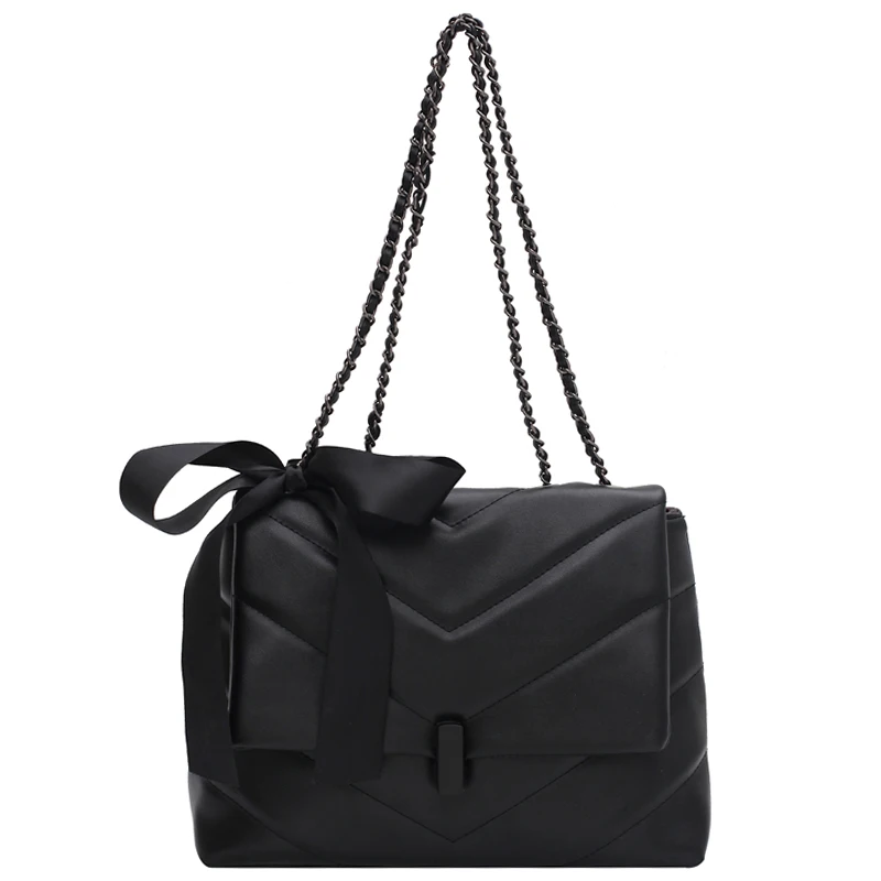 

V-line black Crossbody Bag For Women 2021 Fashion Sac A Main Female Shoulder Bag Female Handbags And Purses With Scarves