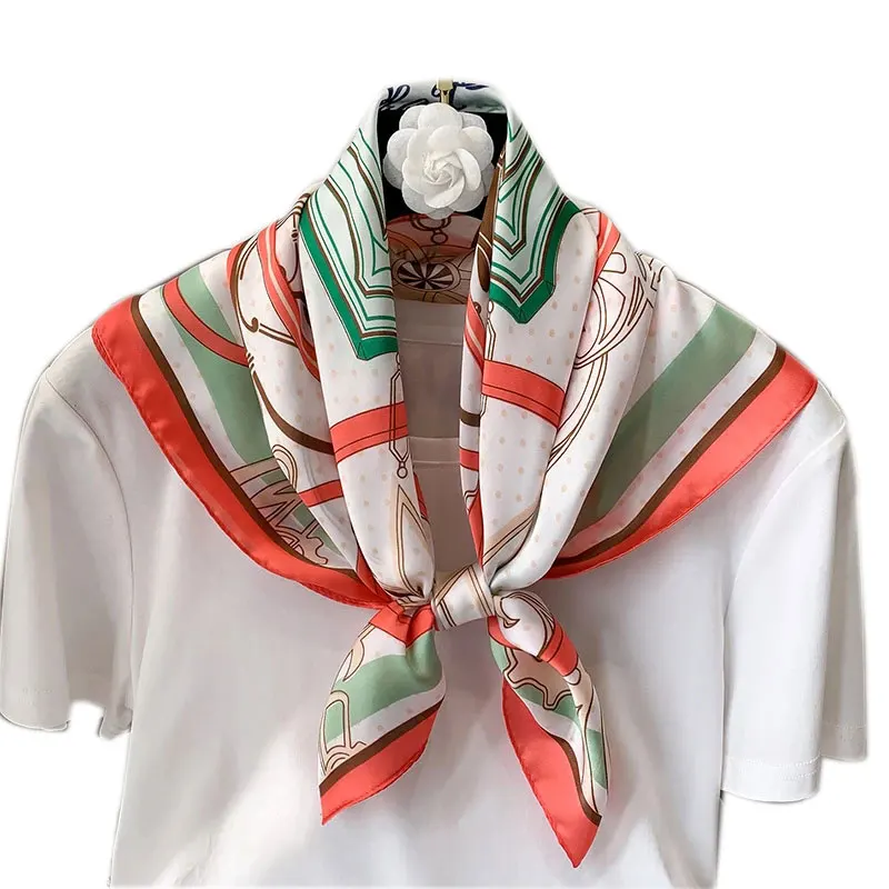 

Платок женский квадратный на голову, 70 Х70 см, модный, Шелковый, сатиновый