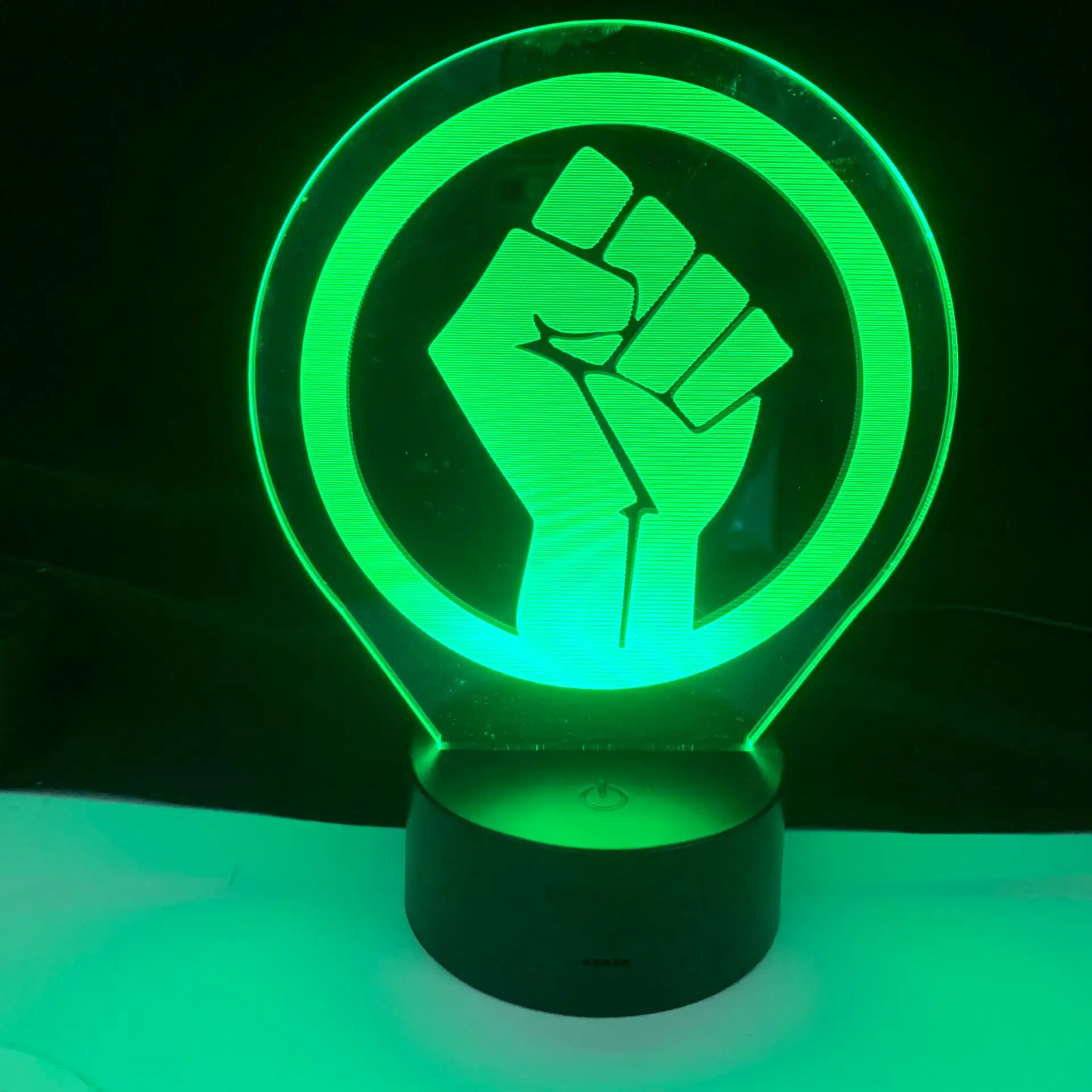 

Fist Against Sign Logo Design 3d lamp for Bedroom Acrylic 3D Lamp Decor Nightlight For Labor Party Gift
