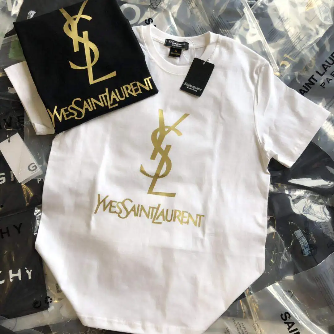 

2021 Summer New Gilded Round Neck Cotton T-shirt for Men and Women