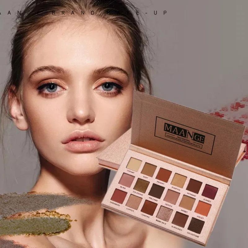 18 цветов мерцающие тени для век блестящие матовые Палитра с 6 кистями макияжа MKXJ |