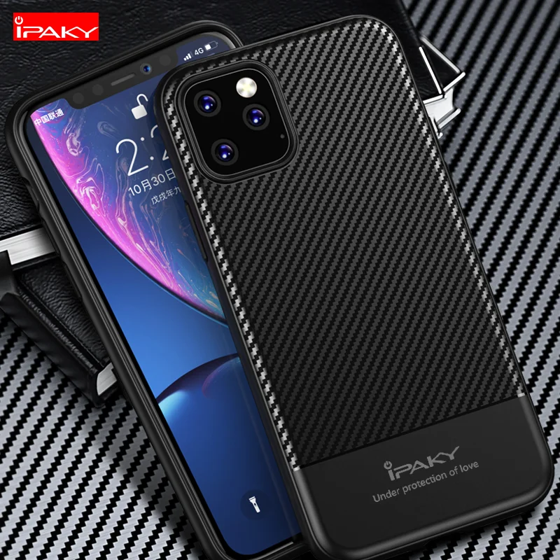Чехол для iphone11 pro max ipaky coque apple iphone 11 мягкий силиконовый чехол из углеродного