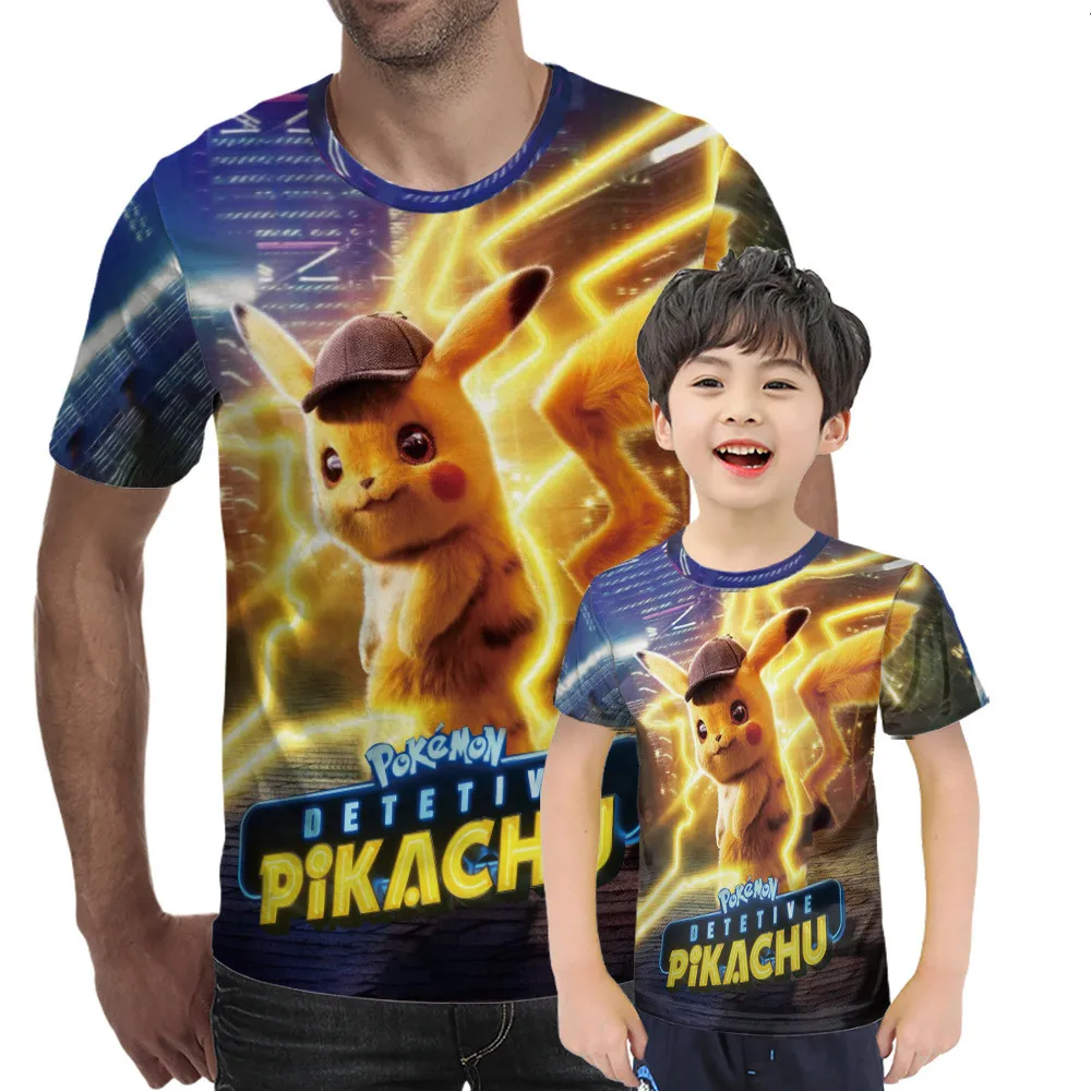 

2021 Summer Men's and Women's T-shirt 3D Printing Pokemon Children's Anime Harajuku Fashion Short Sleeve Loose Top Kid Graphic