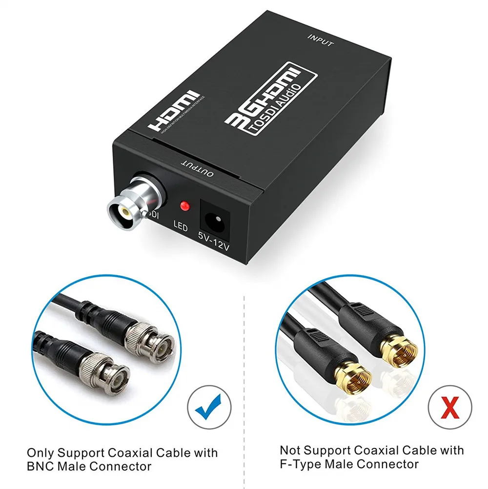 1080P HDMI в SDI конвертер мини 3G SD-SDI HD-SDI 3G-SDI адаптер сигнала с аудио видео выходом для