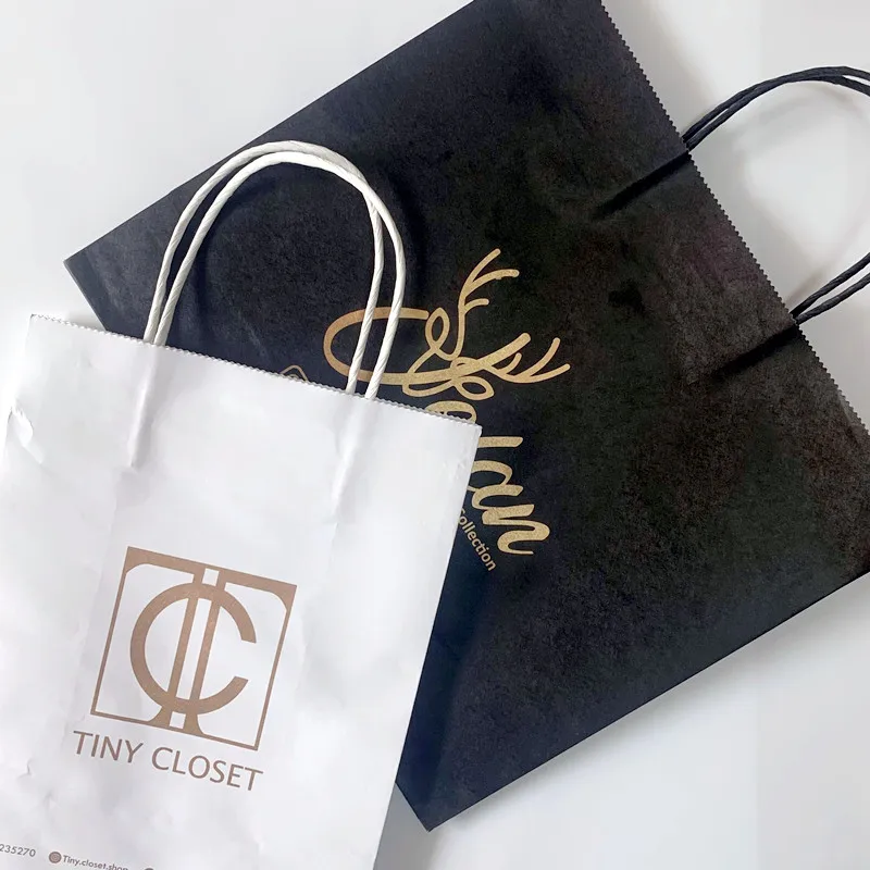 100 шт. бумажные пакеты с логотипом под заказ | Дом и сад