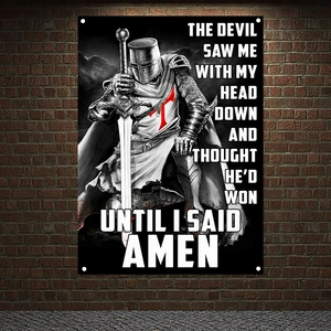 Ancient Combat Legion Posters Wall Hanging Military Art Knights Templar Armor Banners Flag Canvas Painting Background Wall Decor
