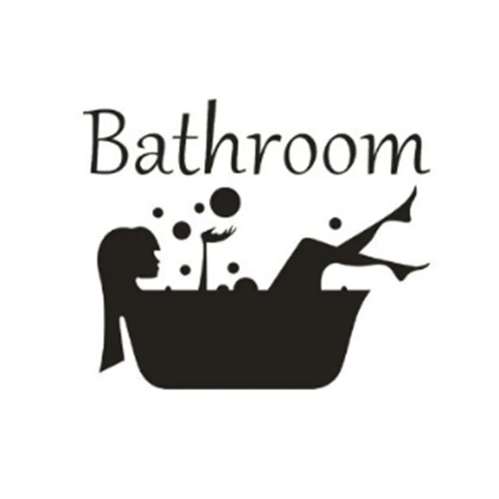 Bathroom Girl Shower Removable Wall Sticker Home Bedroom Backdrop Art Creative Decal Decoration | Дом и сад