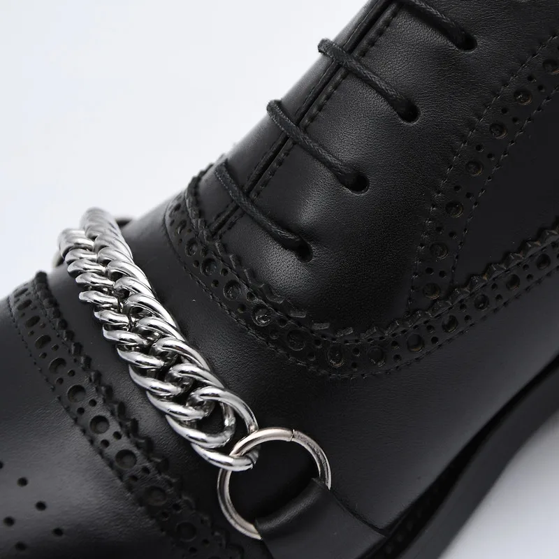 Туфли на шнуровке с толстым каблуком из материала под бычью кожу мужские