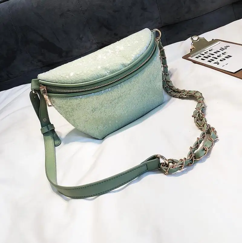 Женская поясная сумка для путешествий модная сумка-слинг с пайетками женщин