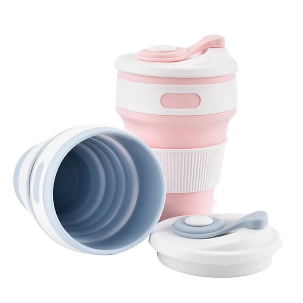 350 мл силиконовая складная кофейная чашка с крышкой портативная