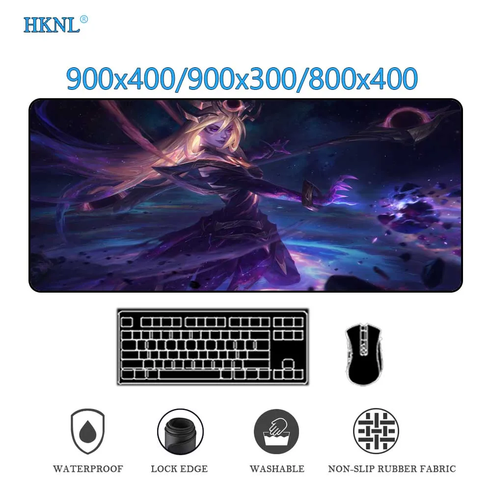 

league of legends lux mousepads gamer girl Anime black mouse pad rubber mat Office carpet mousepad xxl black deskmat 900x400