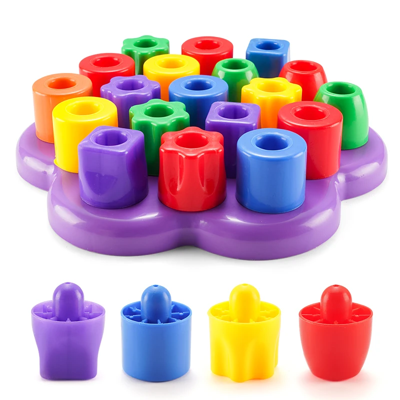 Грибная головоломка для ногтей Монтессори дидастические умные игры DIY блоки