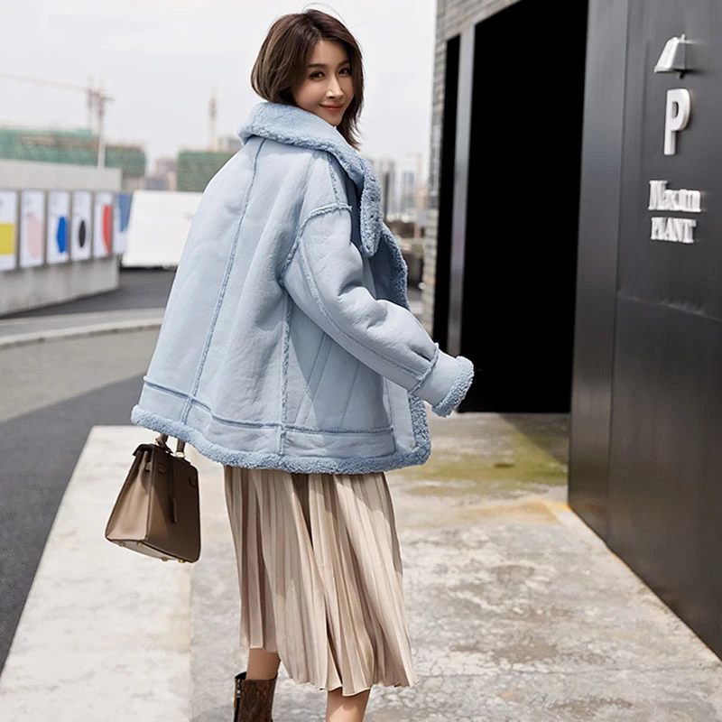 Женская байкерская куртка ZURICHOUSE из натуральной кожи плотное теплое пальто