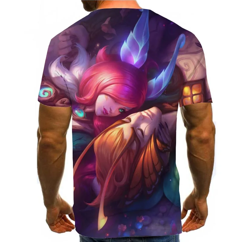 

Men Graphic T Shirts Round Neck 3D Print Summer Short Sleeve Daily Tops League of legends Tees