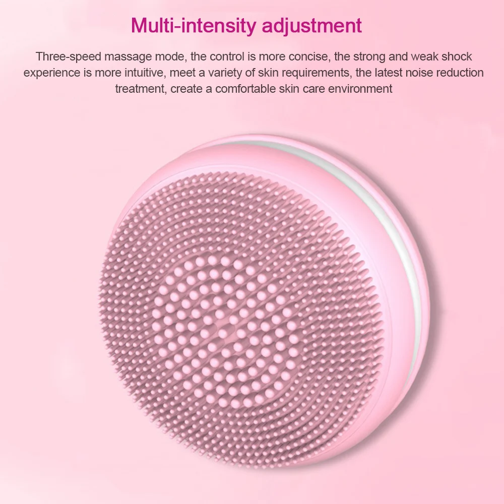 Прямая поставка силиконовая мини Ультразвуковая электрическая Массажная щетка