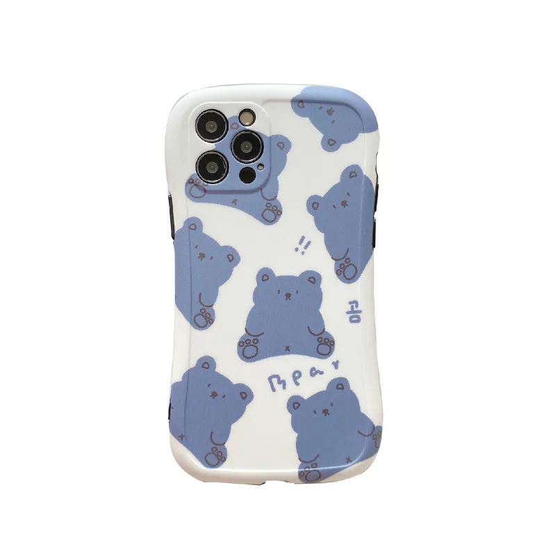 

Cartoon bear and dinosaur phone case is suitable for iPhone11 12Pro Max mini X XR XSMax 8 7PluS anti-fall protective back cover