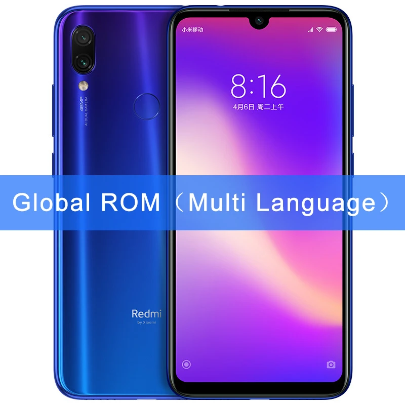 Global ROM Blue Xiaomi Redmi Note 7 Pro с глобальной прошивкой, 6 ГБ ОЗУ, 128 Гб ПЗУ, мобильный телефон Snapdragon 675, четыре ядра, 48 Мп+ 5 МП, две камеры, 6,3 дюйма, 4000 мАч - Цвет: Global ROM Blue