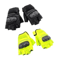 1 pair motocycle leather half finger glove retro riding protect glove off road racing anti drop gloves motorbike protective gear