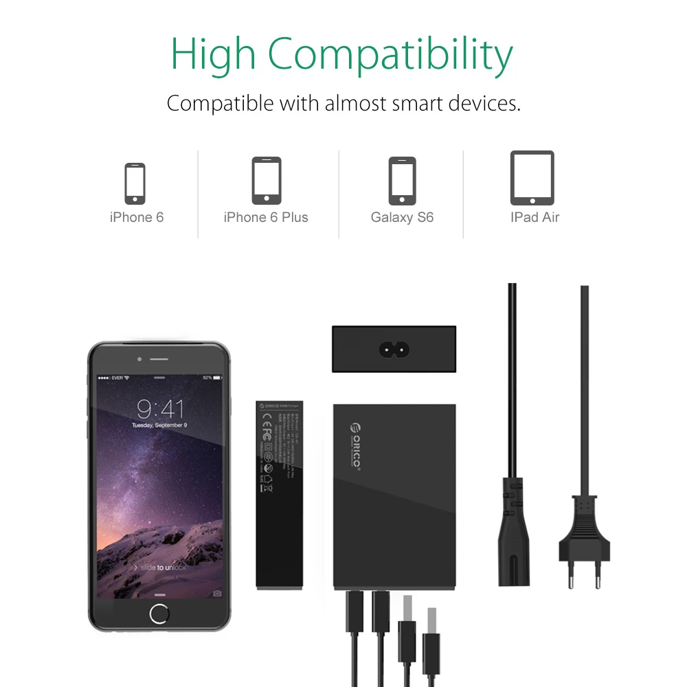 Настольное зарядное устройство ORICO с 4 USB портами 5 В 2 А быстрая зарядка