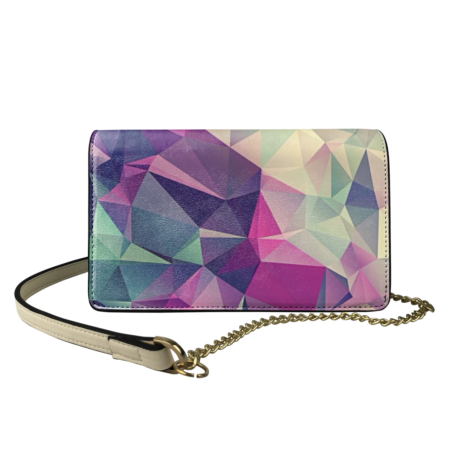 

African Tribal Art Pattern Messenger Lady Travel Handbags Scrub PU Leather Flap Crossbody Bags For Women Shoulder Bag With Chain