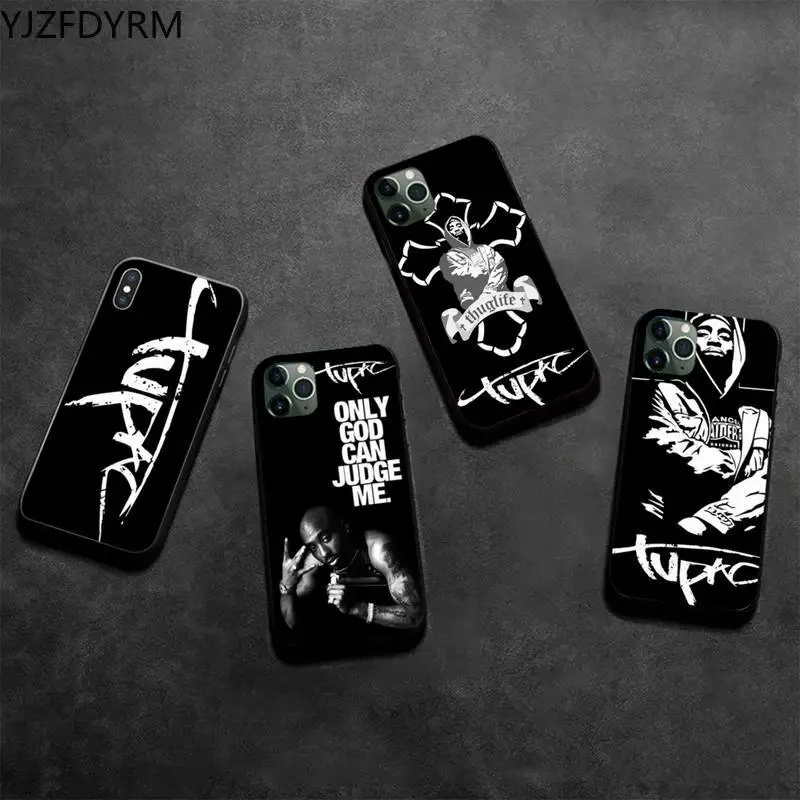 

YJZFDYRM 2Pac Tupac Amaru Shakur Phone Case for iphone 12 pro max 11 pro XS MAX 8 7 6 6S Plus X 5S SE 2020 XR case