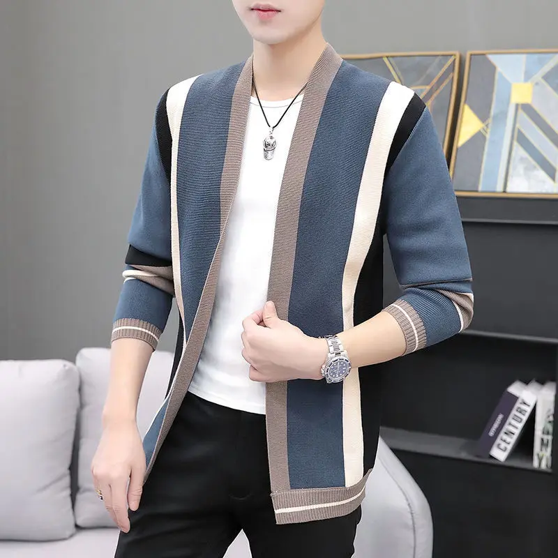 

Men's cardigan sweater men's spring top thin loose fitting sweater sweater coat Korean Academy style bottom coat