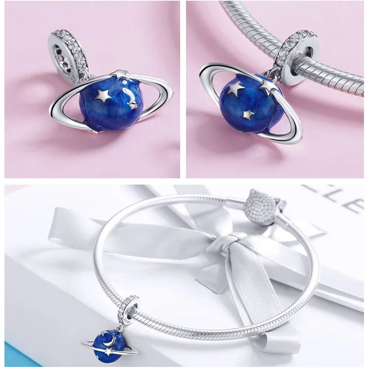 Подходит для браслета Pandora, серебро, 925, милый циркон, попугай, Kingfisher, амулеты CZ, единорог, пчела, велосипед, бусины для изготовления ювелирных изделий