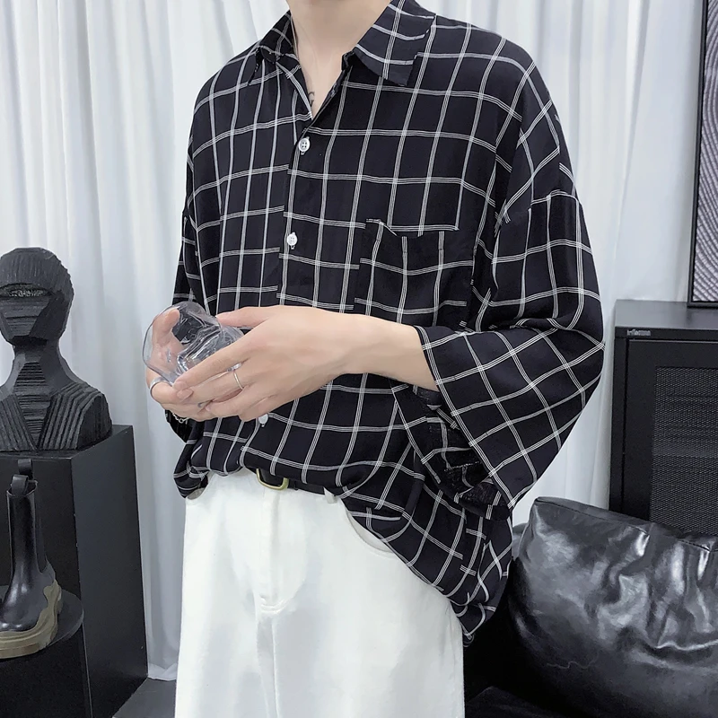 

Summer New Plaid Shirts Men Male Casual Short Sleeve Shirt Mens Clothing Boys Student Shirts Camisa Masculina Chemise Homme