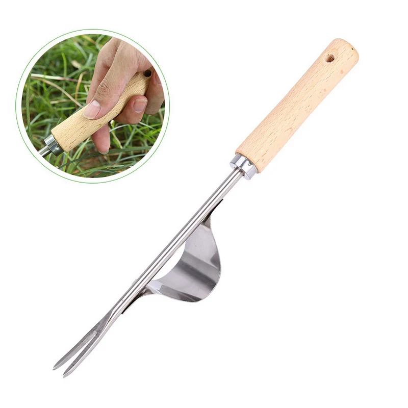 

Manual Weeding Tool Garden Hand Weeder with Wood Handle Hand weeding tool Manual Farmland Digging Lawn