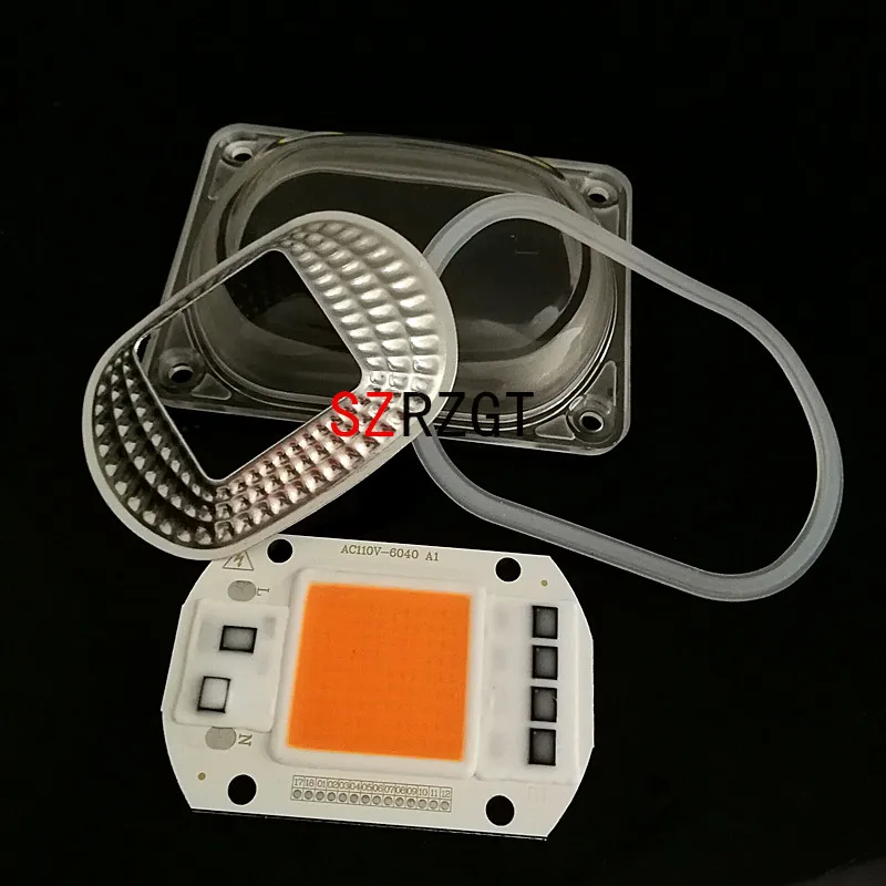 Светодиодный COB Чип-диод 50W полными спектрами 380-840NM + рассеивателем 110V/220V F