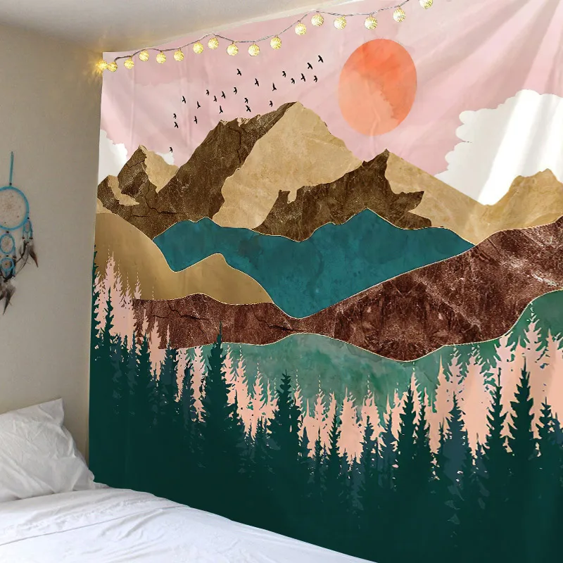 Настенный Гобелен Sunset Mountain настенные гобелены настенное искусство для украшения