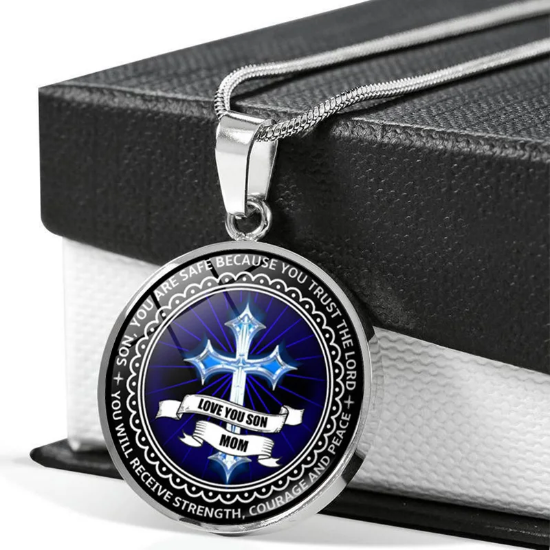 Вдохновляющее вера христианское ожерелье Любовь ты сын мама Цитата Ювелирные