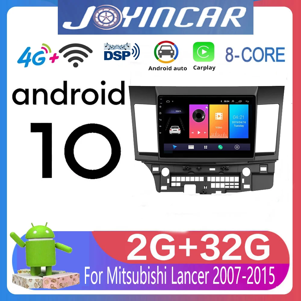 

Автомобильный мультимедийный плеер, 8 ядер, Android 10, DVD, GPS-навигация для Mitsubishi Lancer 2006-2018, carplay, 4G